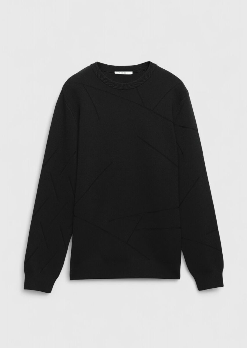 Black Knitwear Sweatshirt - 5