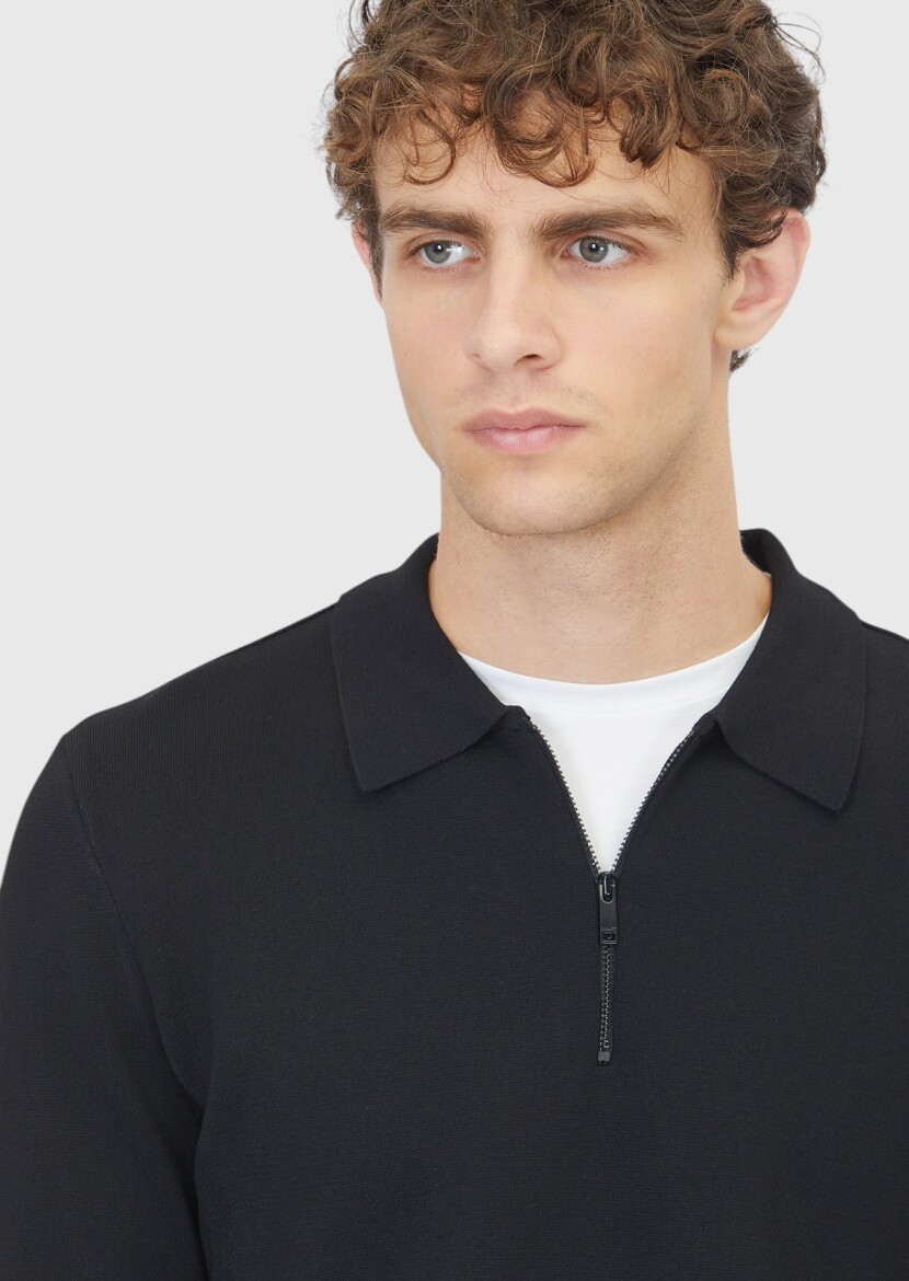 Black Knitwear Sweatshirt - 4