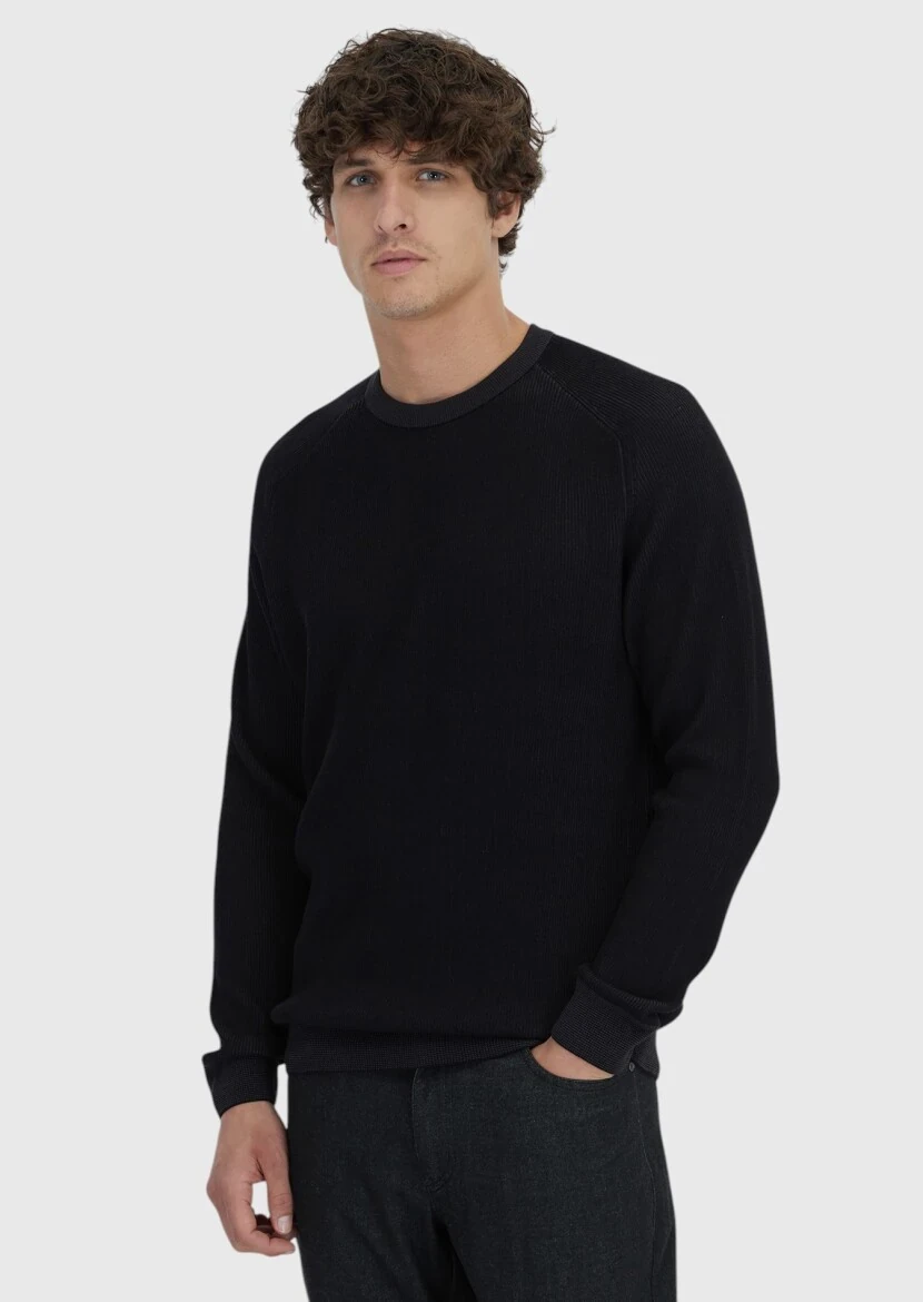 Black Knitwear Sweatshirt - 1