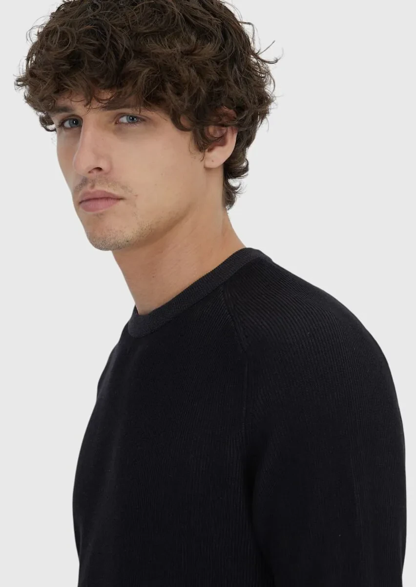 Black Knitwear Sweatshirt - 3