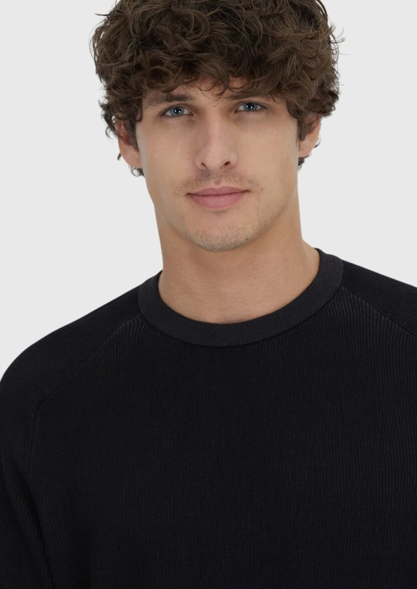 Black Knitwear Sweatshirt - 4