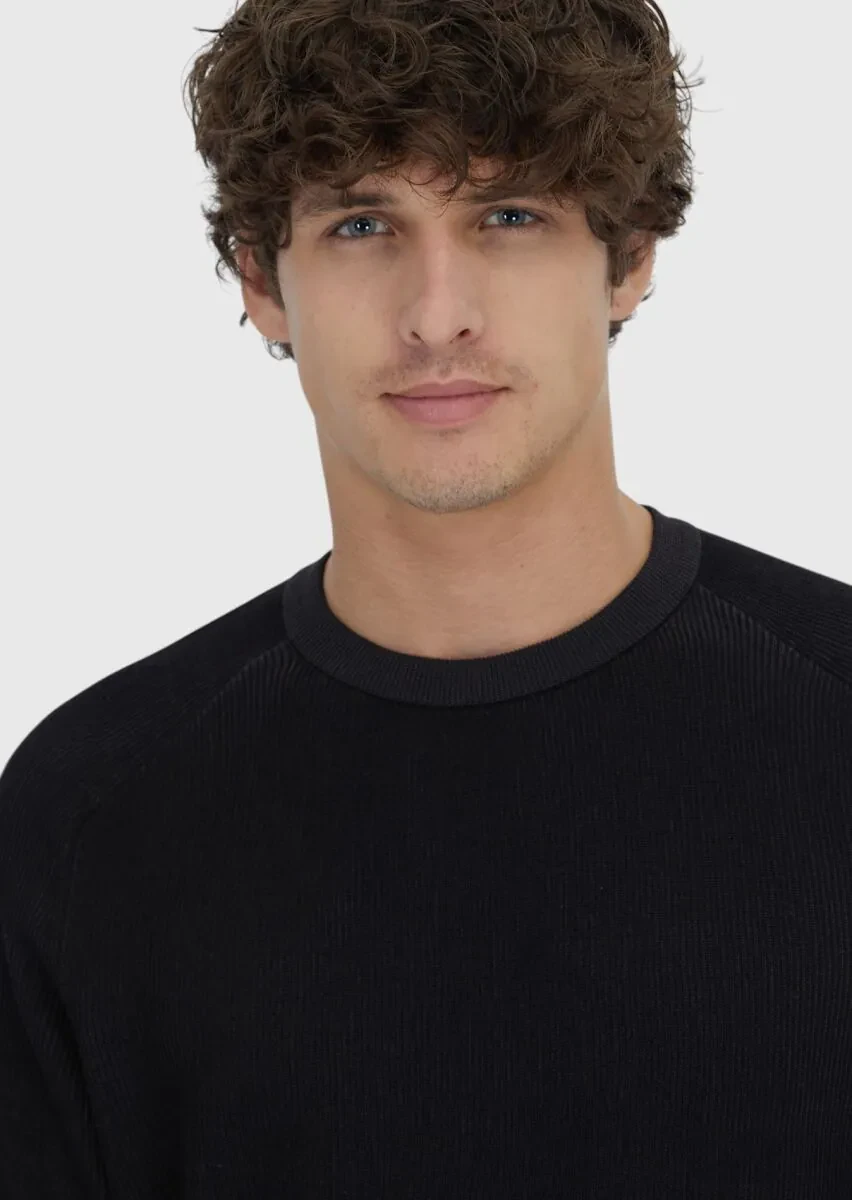 Black Knitwear Sweatshirt - 4