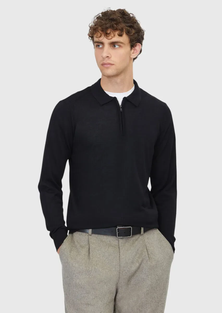 Black Knitwear Sweatshirt - 1