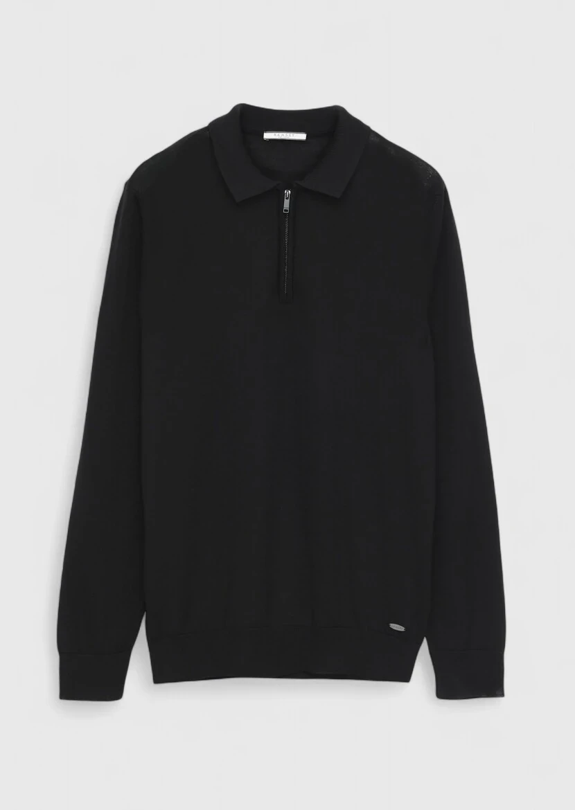 Black Knitwear Sweatshirt - 7
