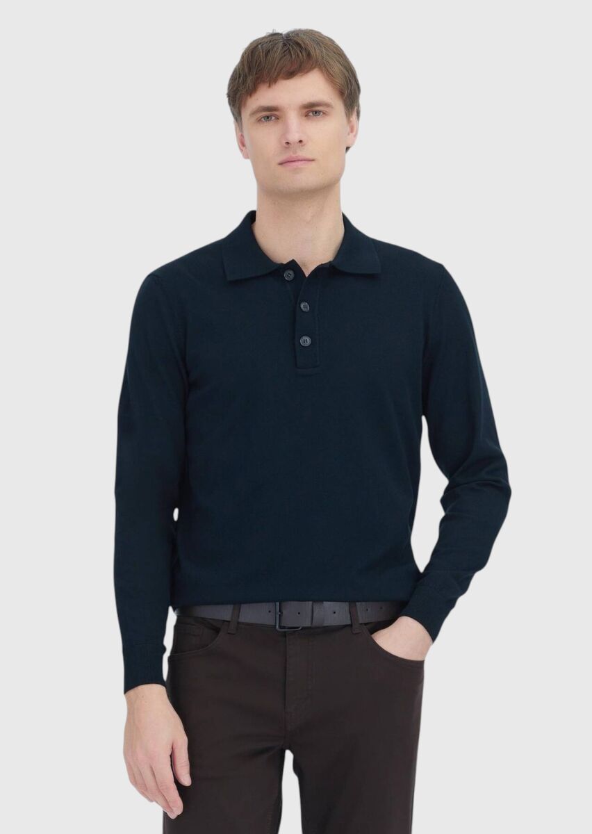 Black Knitwear Sweatshirt - 1