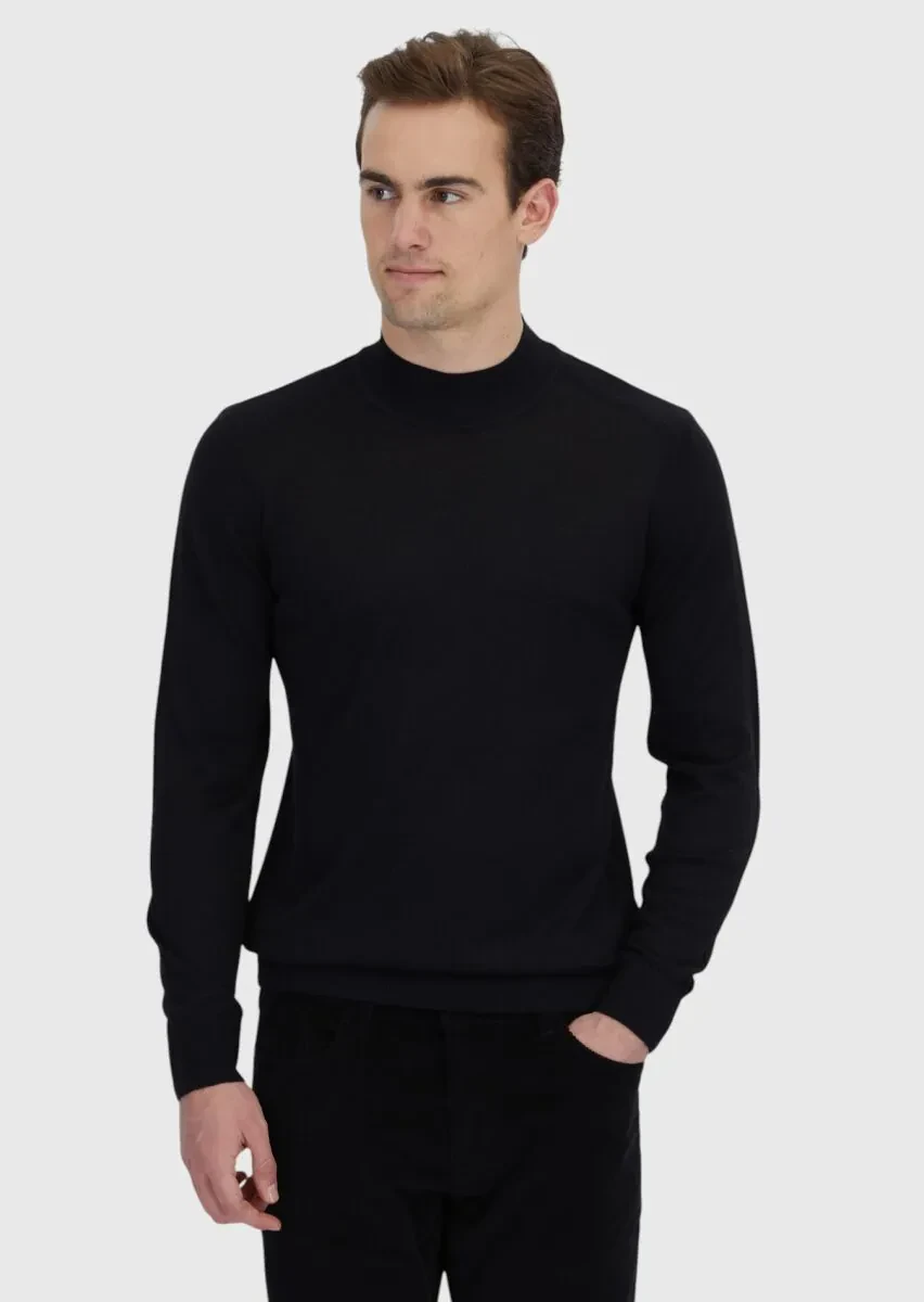 Black Knitwear Sweatshirt - 1