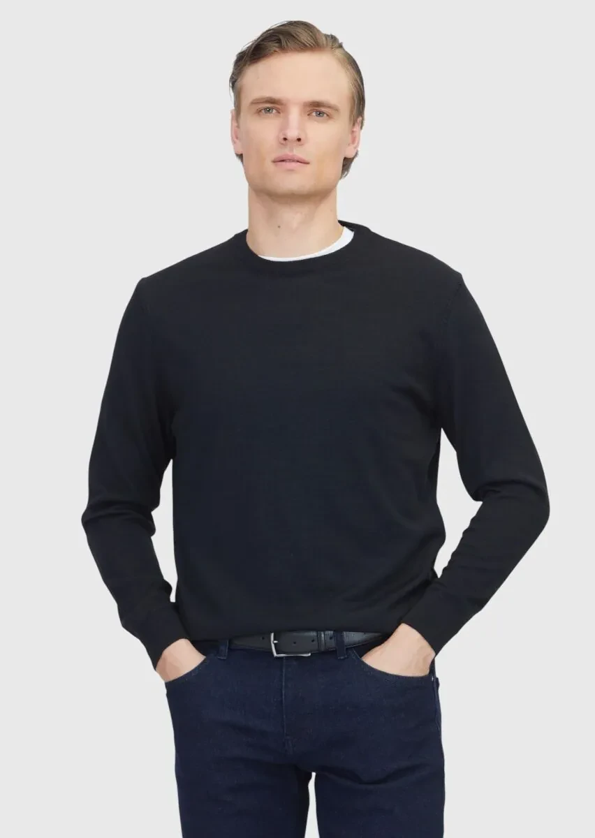 Black Knitwear Sweatshirt - 1