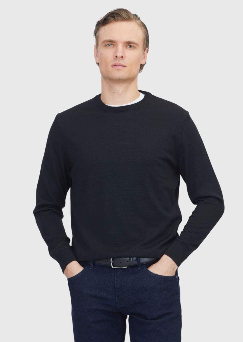 Black Knitwear Sweatshirt - 1
