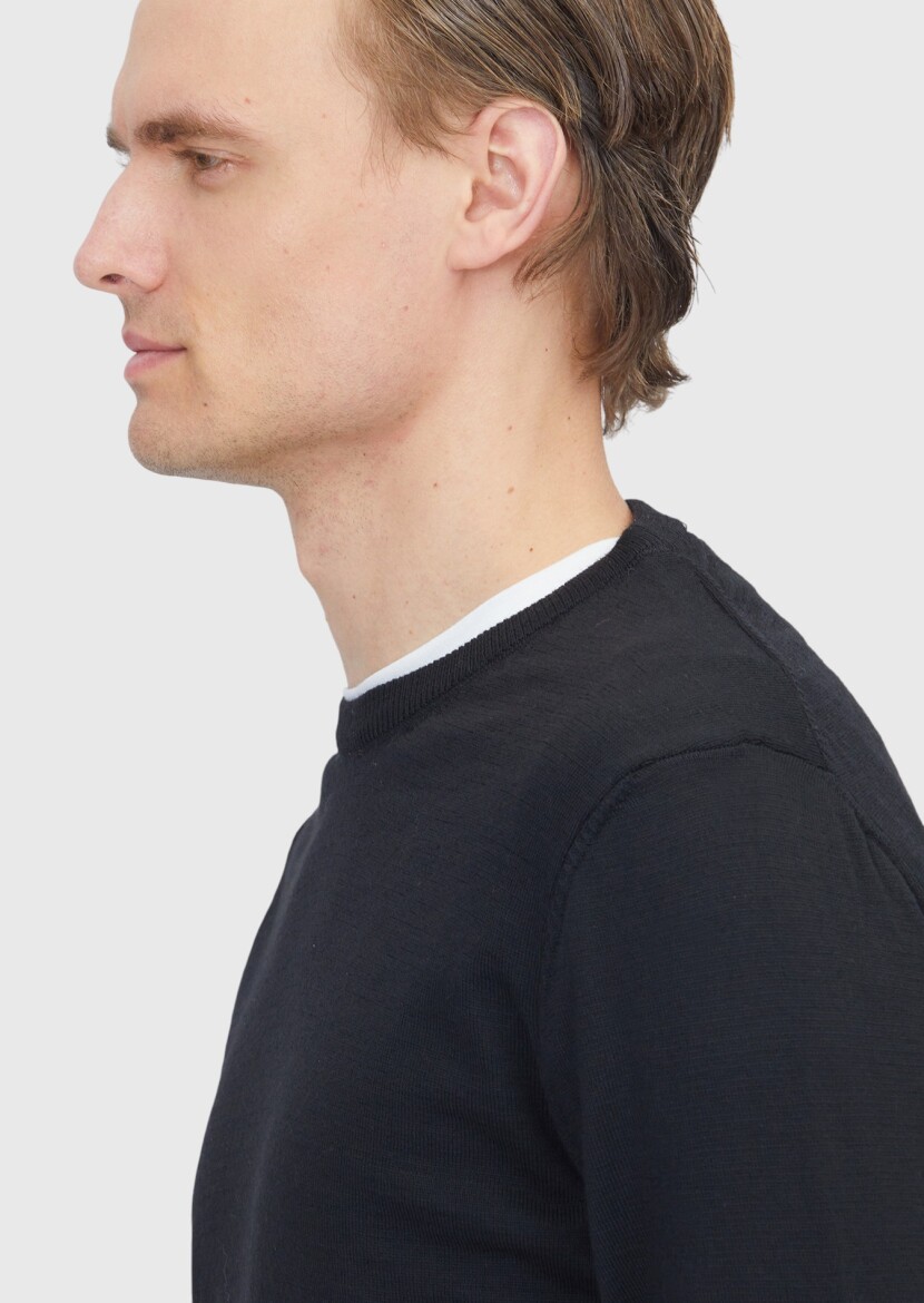 Black Knitwear Sweatshirt - 4