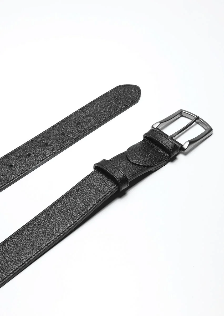 Black Leather Belt - 1