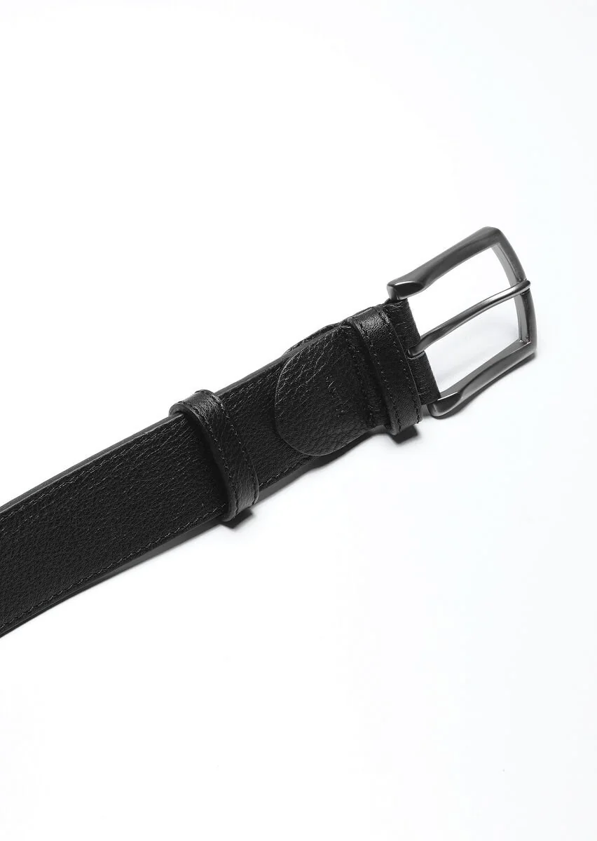 Black Leather Belt - 2