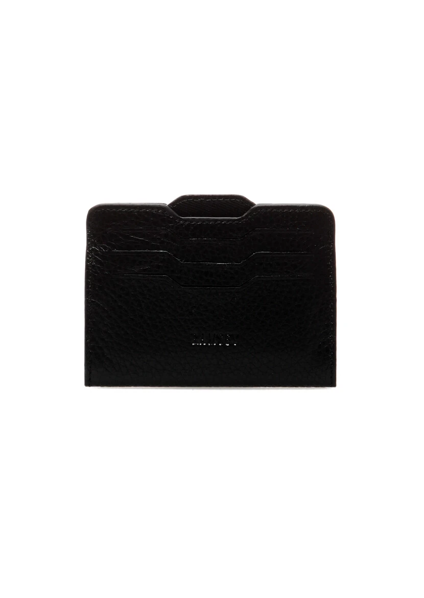 Black Leather Card Holder - 1