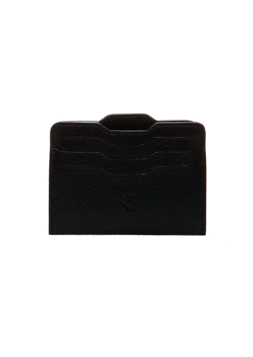 Black Leather Card Holder - 2