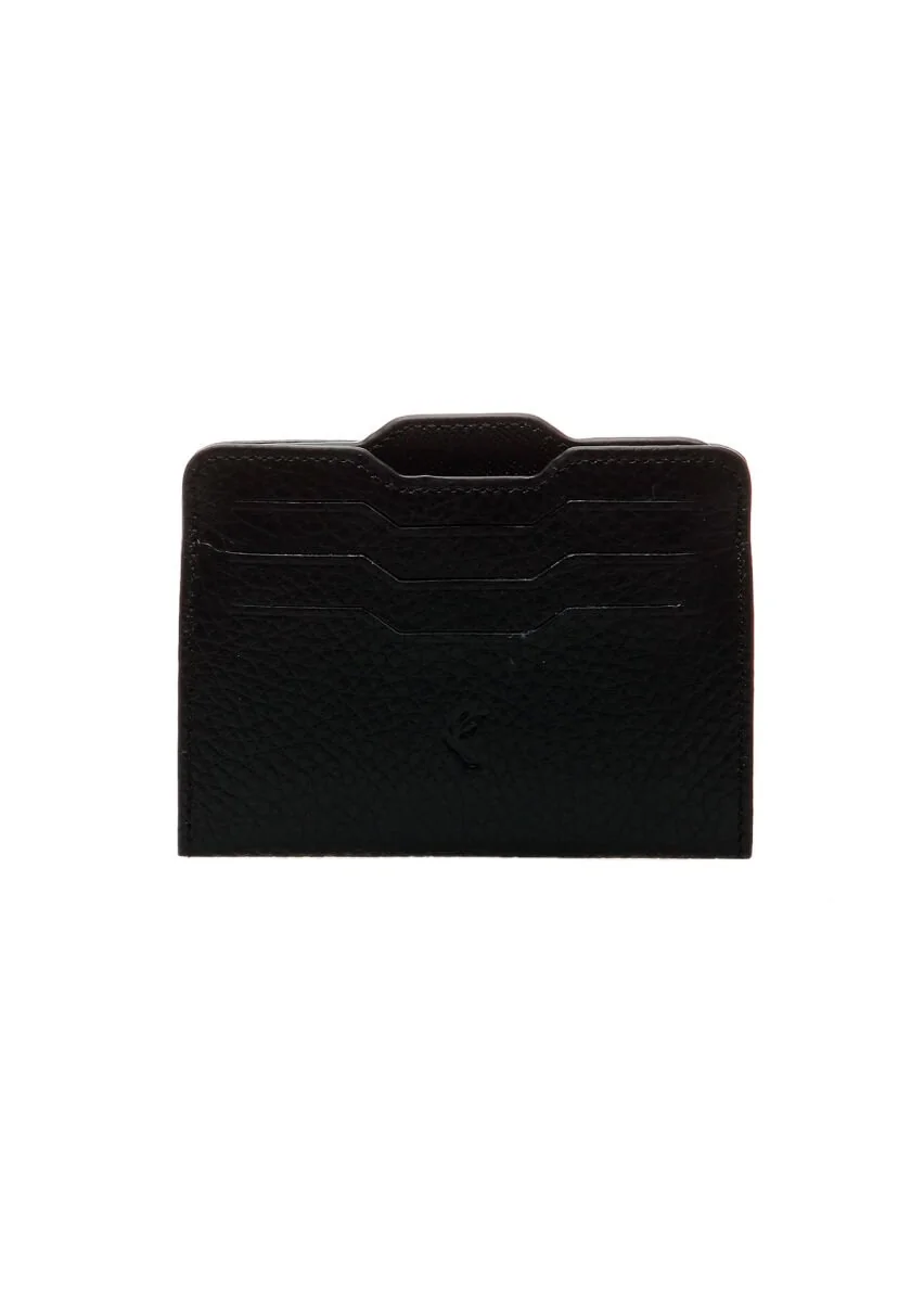 Black Leather Card Holder - 2