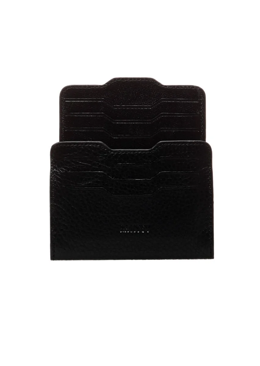 Black Leather Card Holder - 3