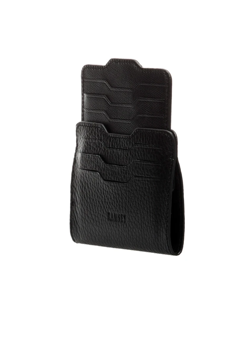 Black Leather Card Holder - 4
