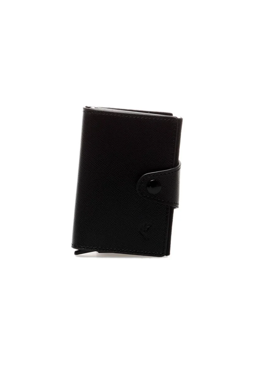 Black Leather Card Holder - 1