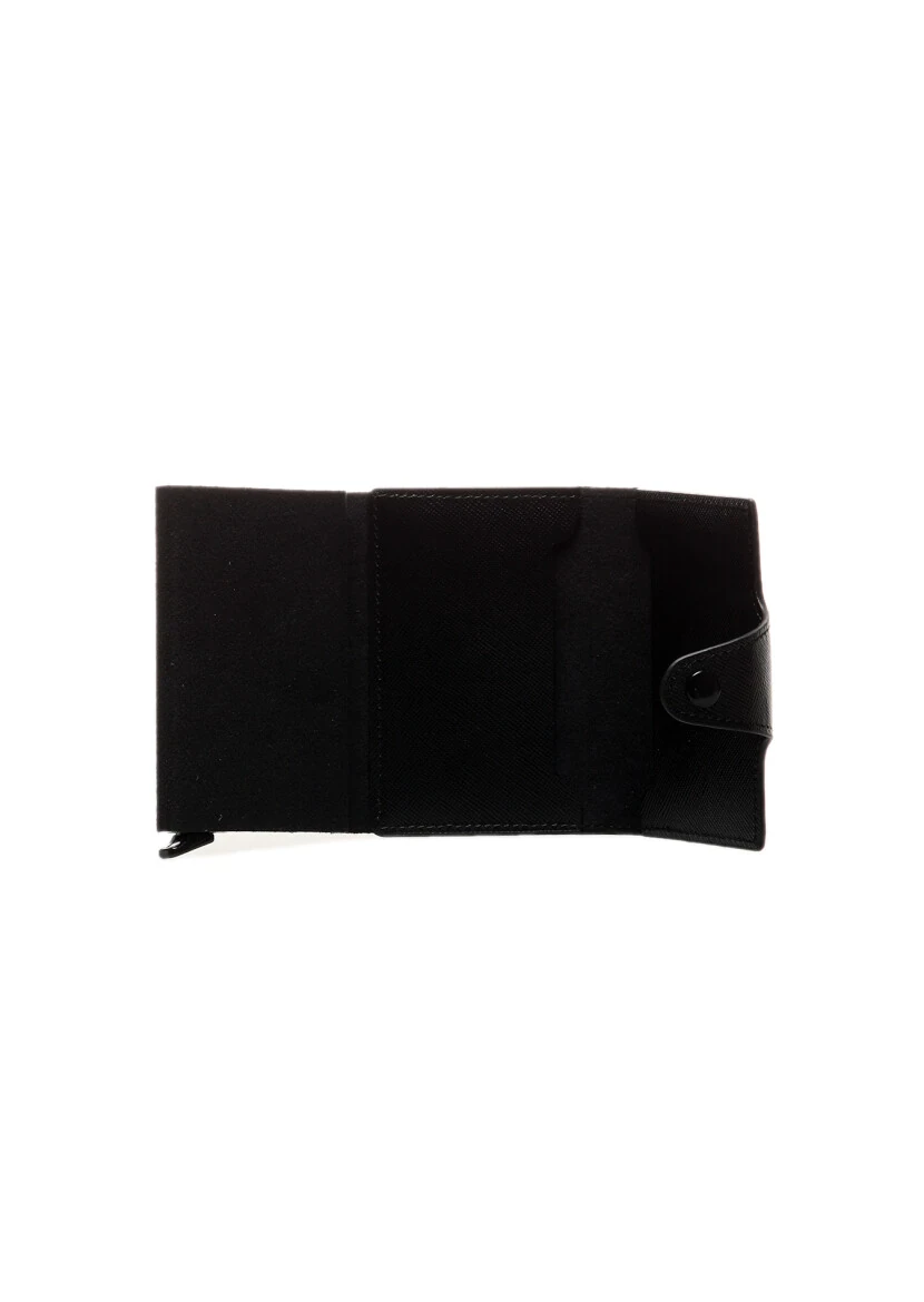 Black Leather Card Holder - 2