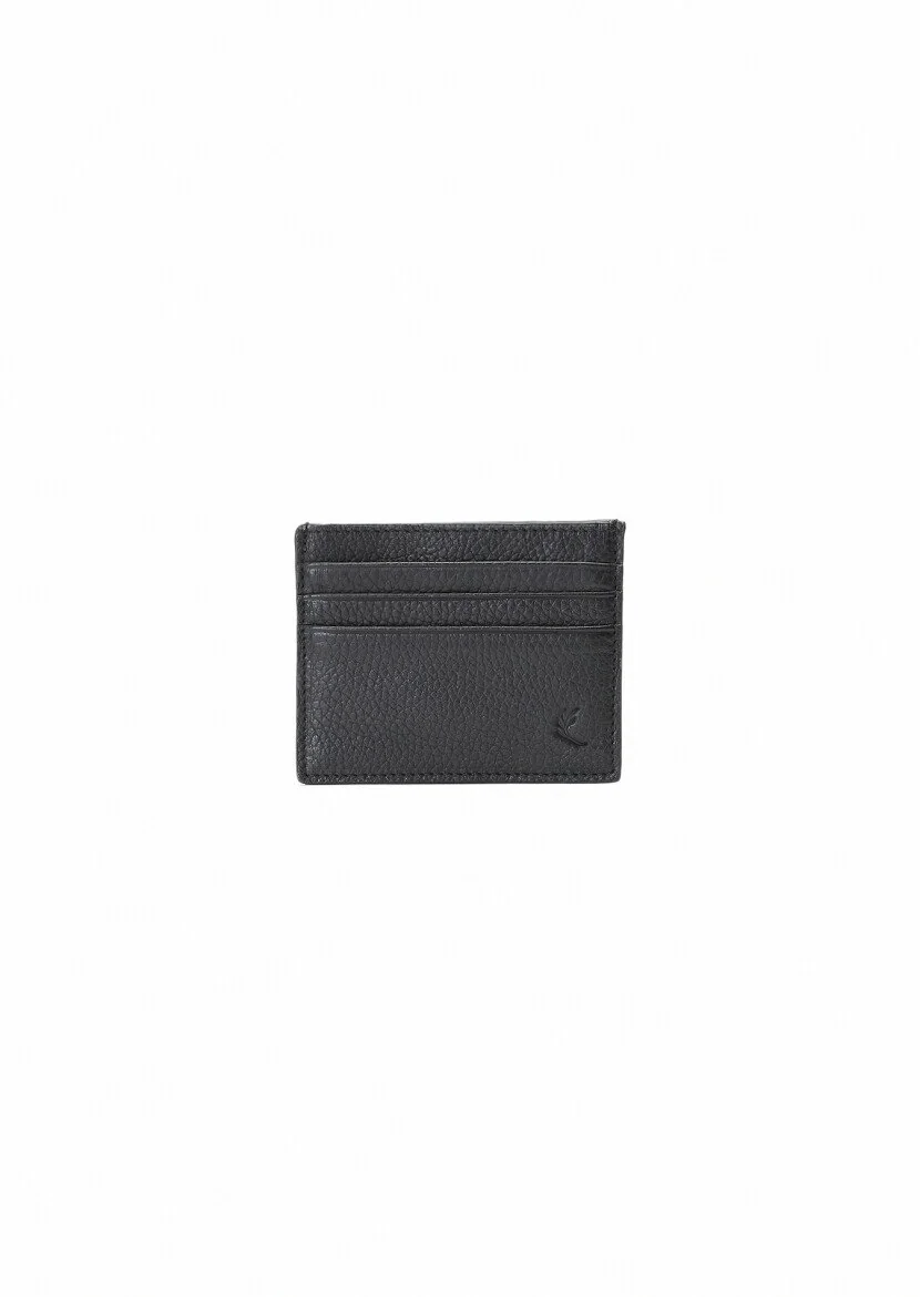 Black Leather Card Holder - 1