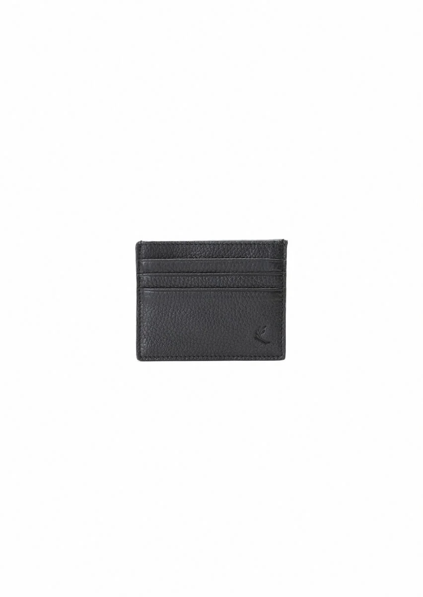Black Leather Card Holder - 1