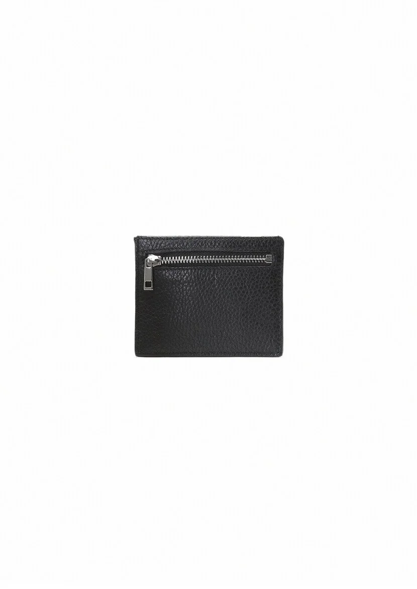 Black Leather Card Holder - 2