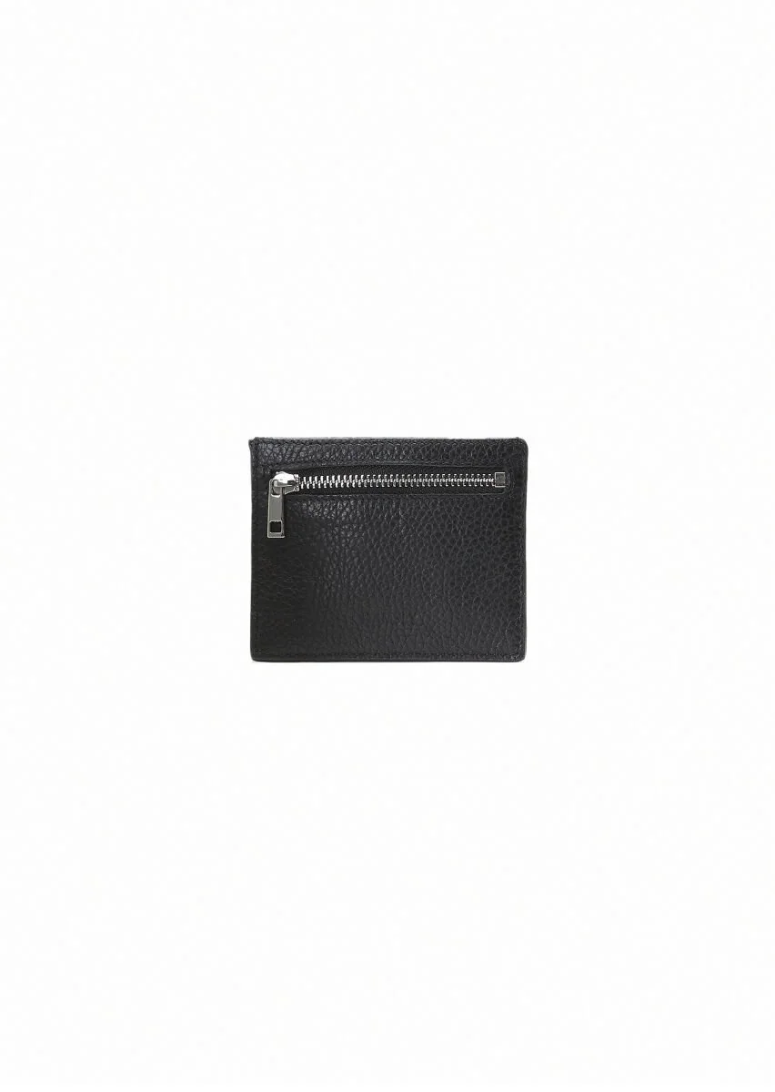 Black Leather Card Holder - 2