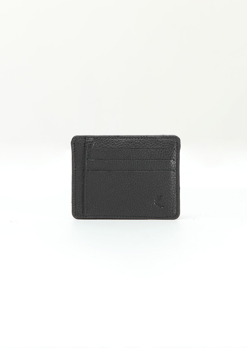 Black Leather Card Holder - 2