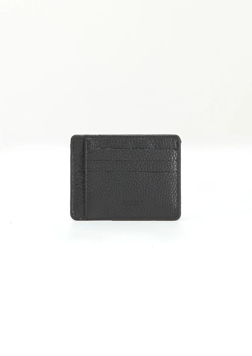 Black Leather Card Holder - 1