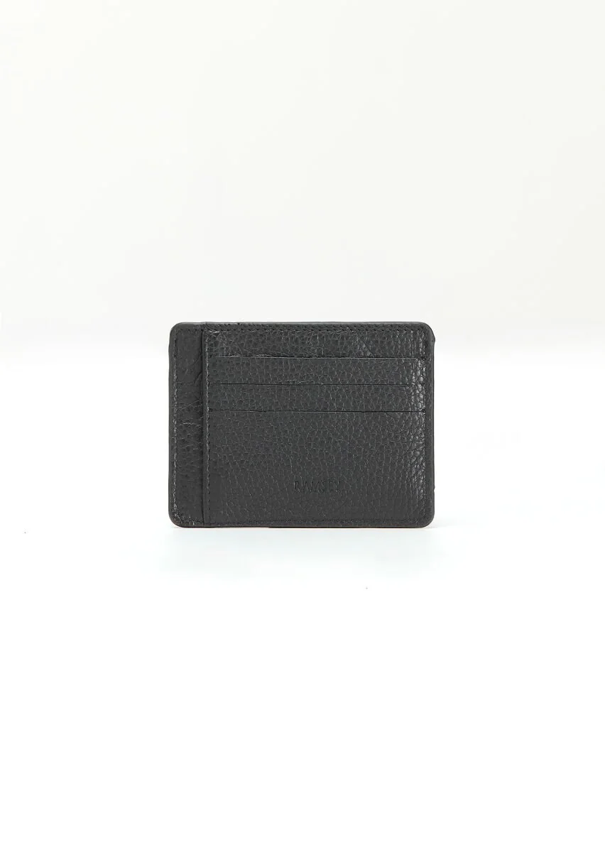 Black Leather Card Holder - 1