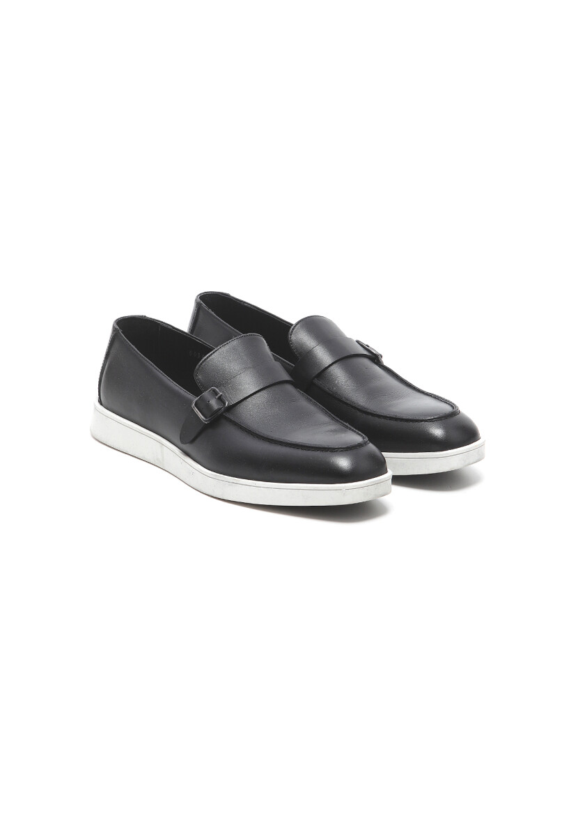 Black Leather Casual Loafer 