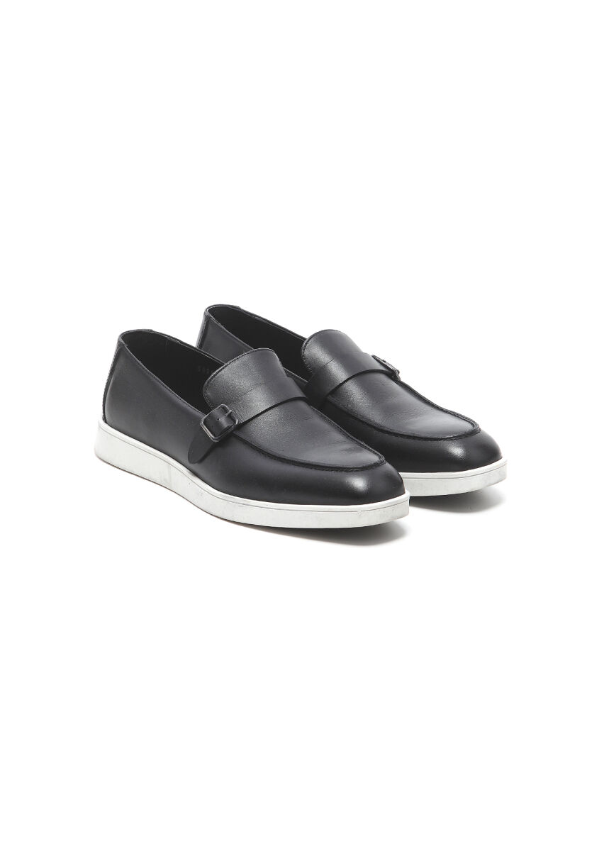 Black Leather Casual Loafer - 2