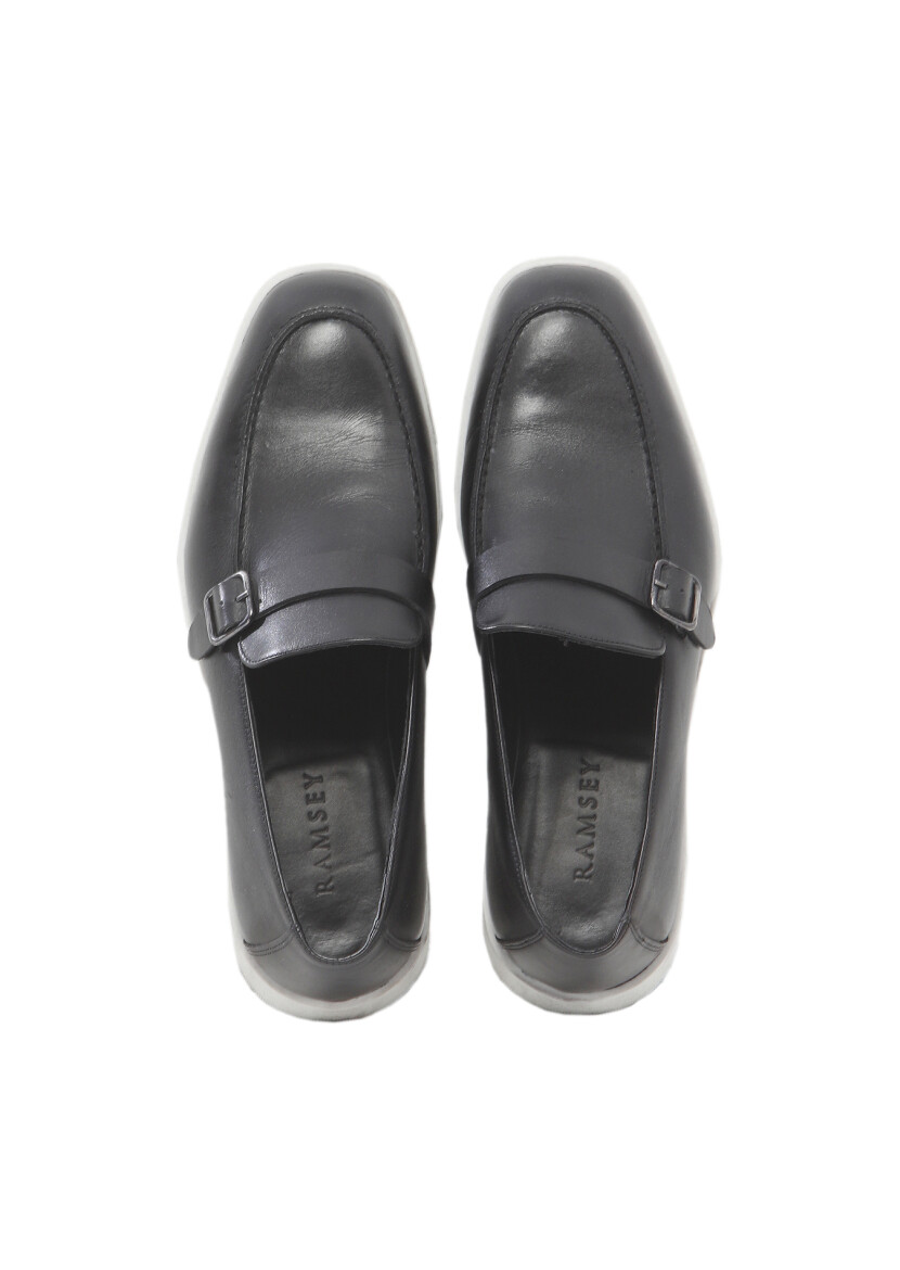Black Leather Casual Loafer - 6