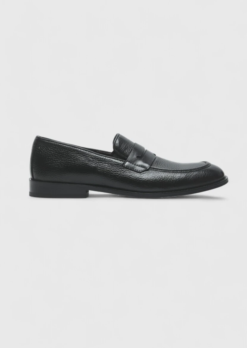 Black Leather Casual Loafer - RAMSEY