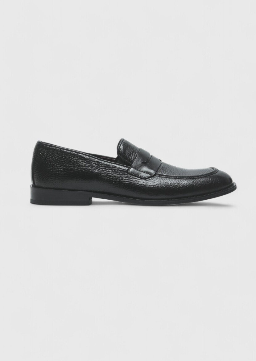 Black Leather Casual Loafer - RAMSEY