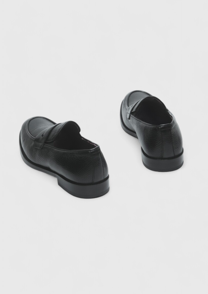 Black Leather Casual Loafer - 5