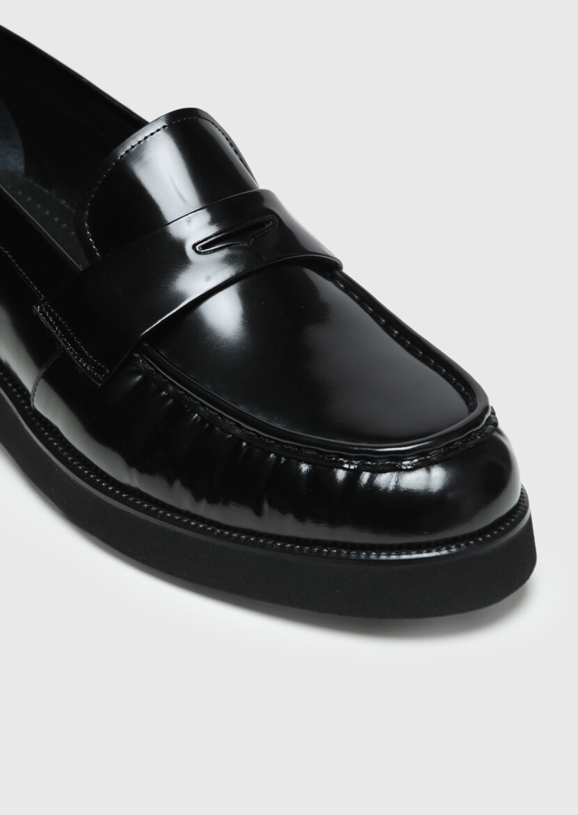 Black Leather Casual Loafer - 2