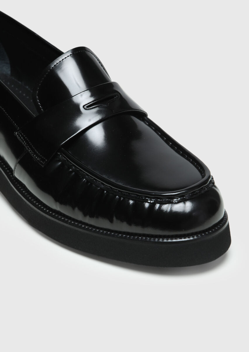Black Leather Casual Loafer - 2