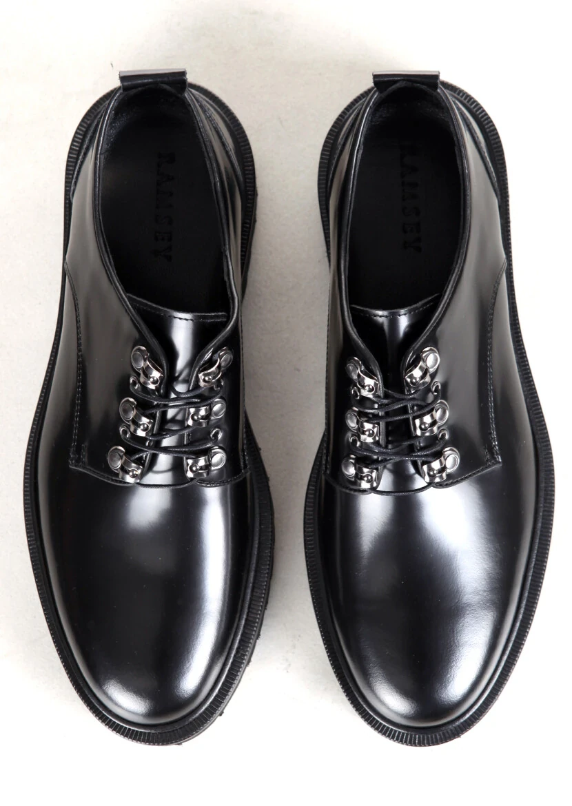 Black Leather Casual Shoes - 5