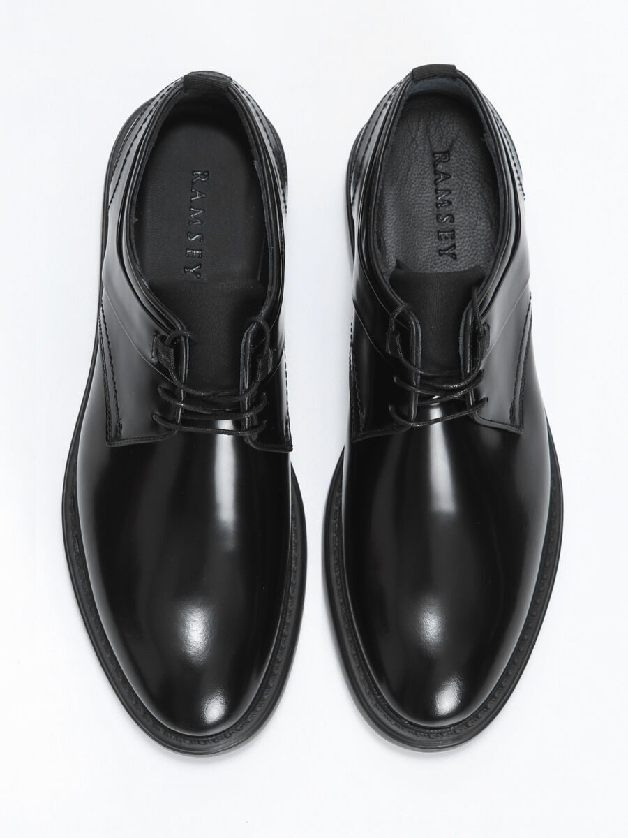Black Leather Casual Shoes - 5