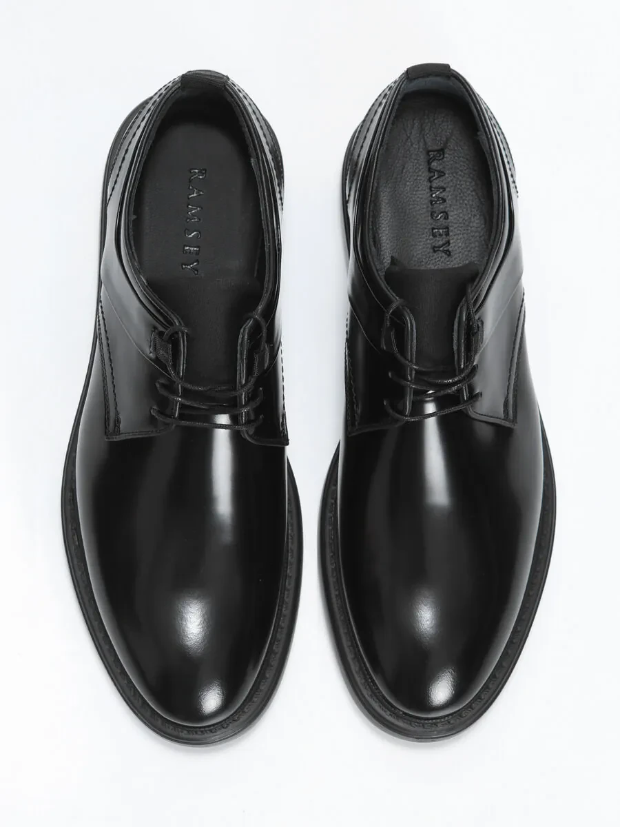 Black Leather Casual Shoes - 5