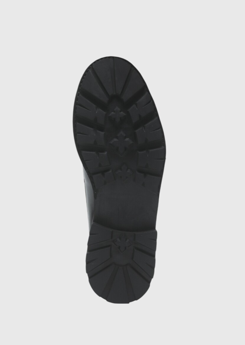 Black Leather Casual Shoes - 4