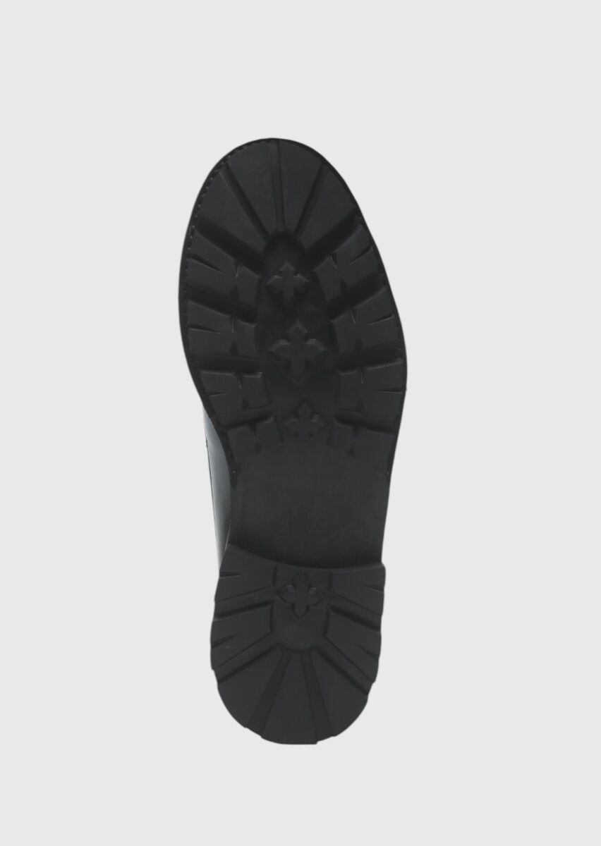 Black Leather Casual Shoes - 4