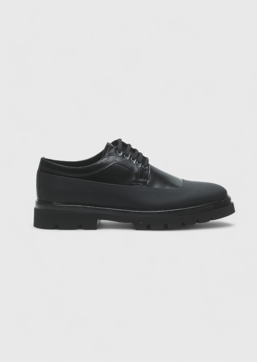 Black Leather Casual Shoes - RAMSEY