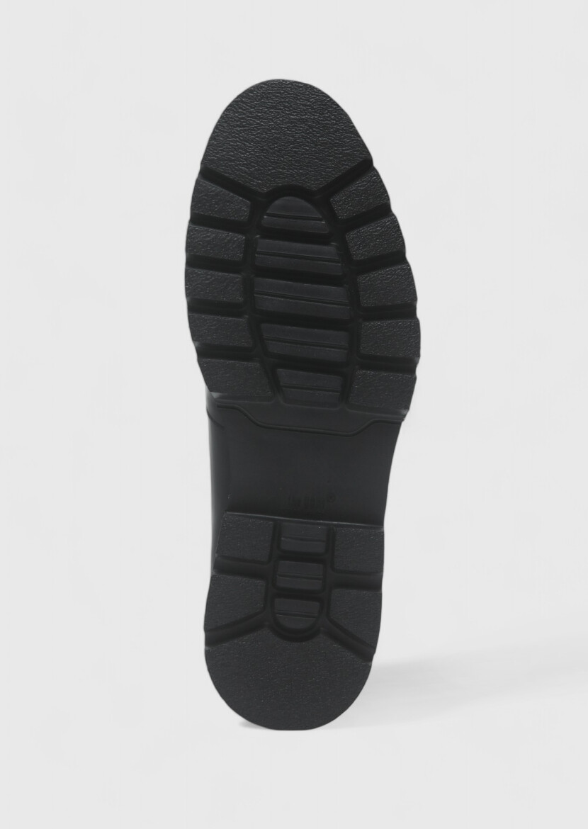 Black Leather Casual Shoes - 4