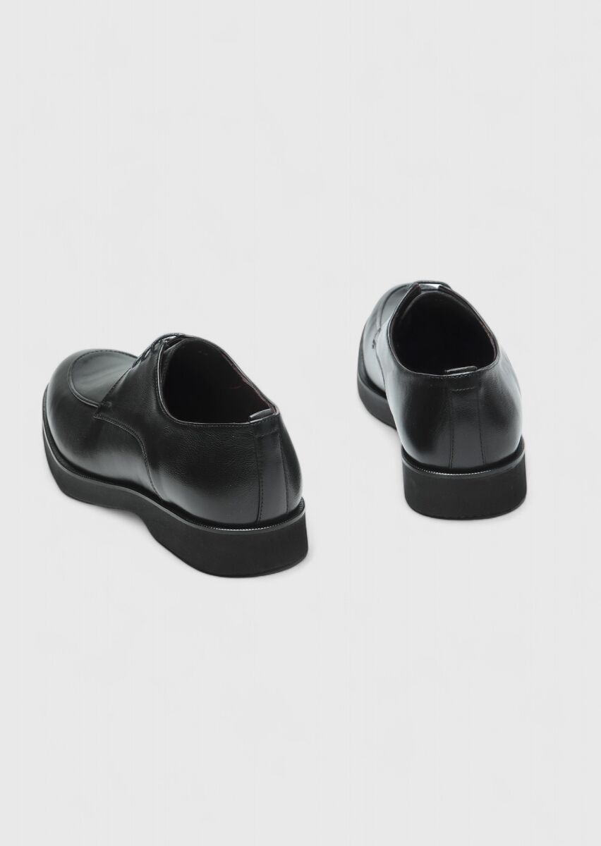 Black Leather Casual Shoes - 5