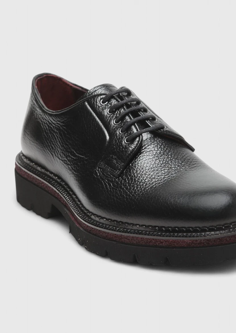 Black Leather Casual Shoes 