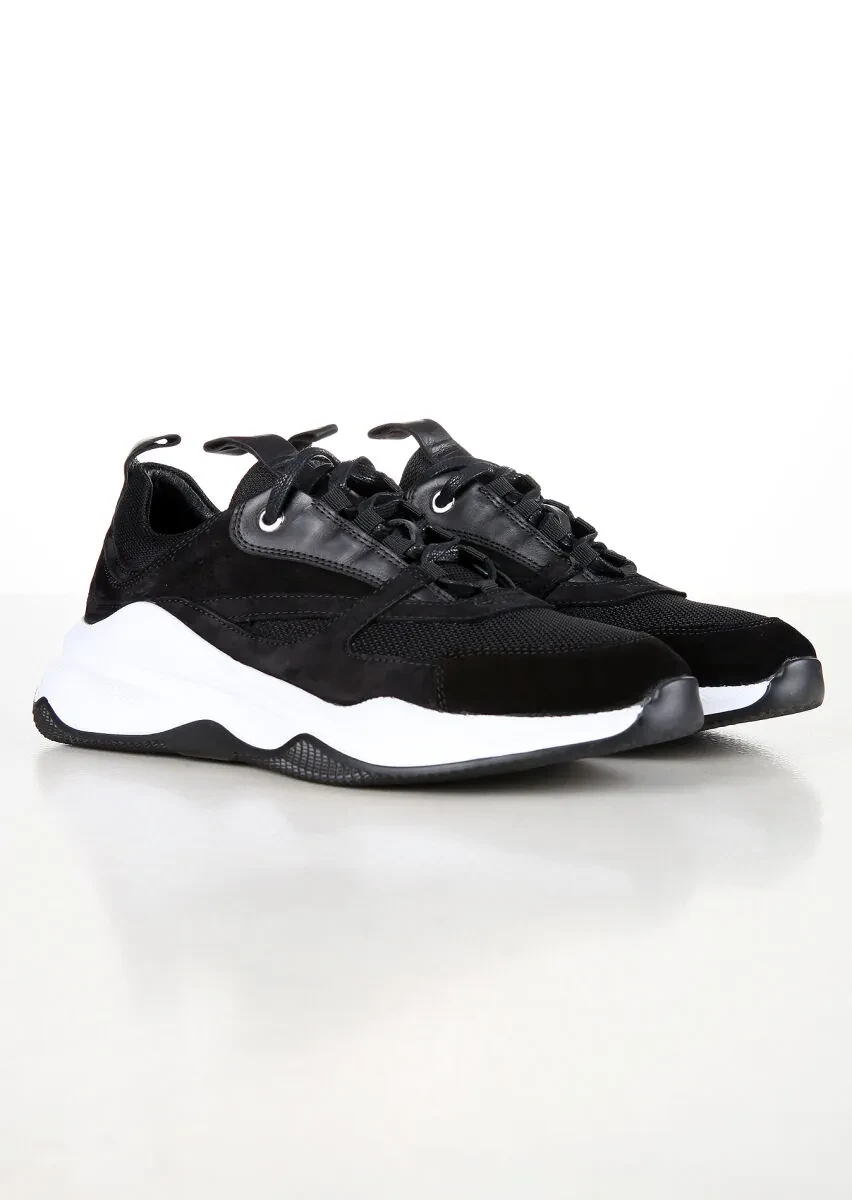 Black Leather Casual Sneaker - 2