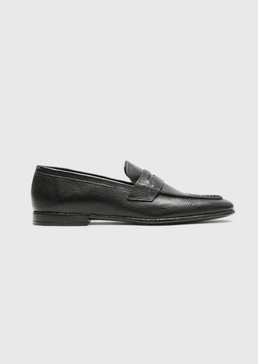 Black Leather Classical Loafer - 1