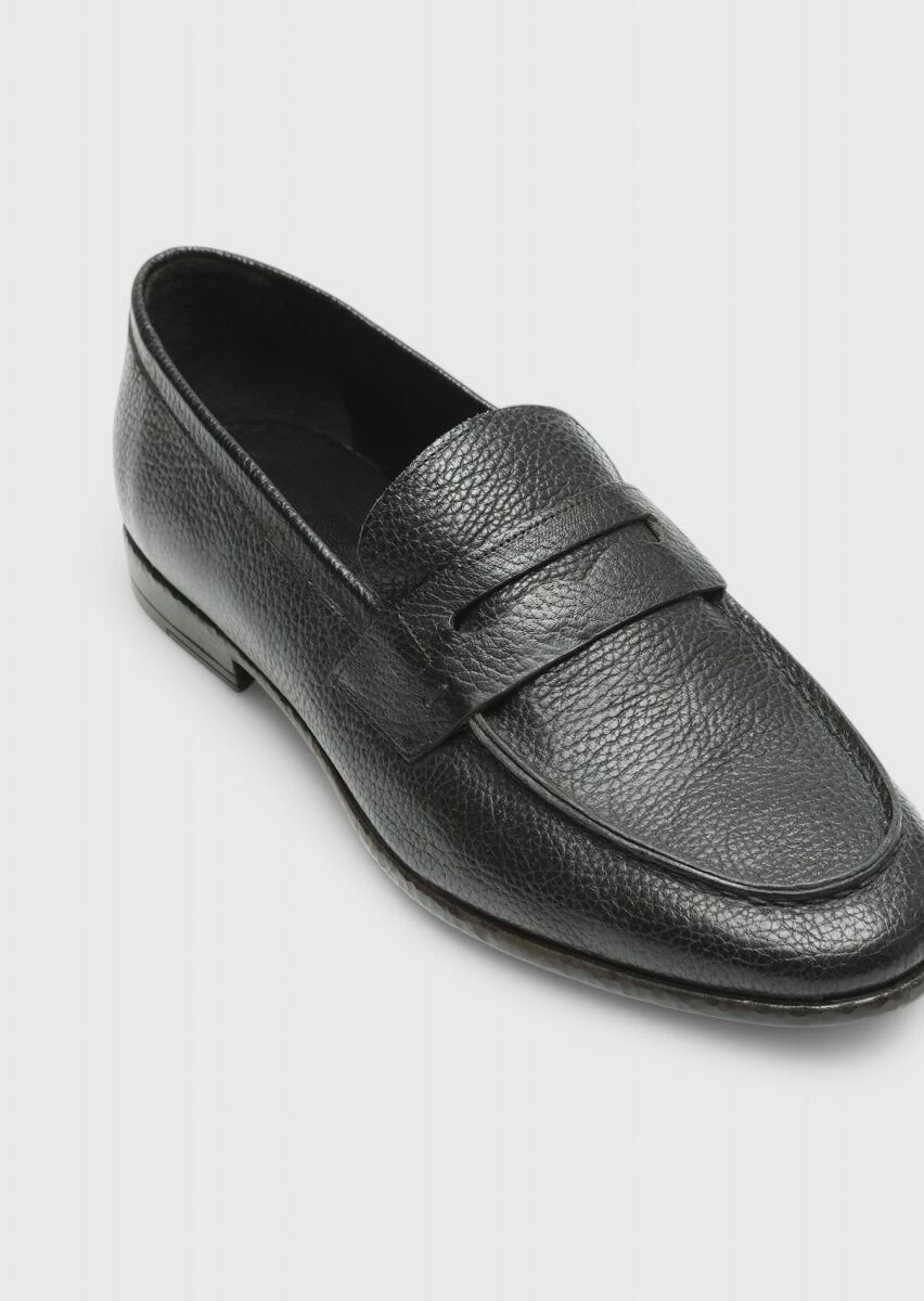 Black Leather Classical Loafer - 2