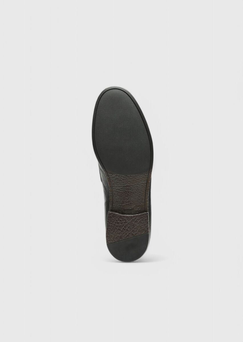 Black Leather Classical Loafer - 4